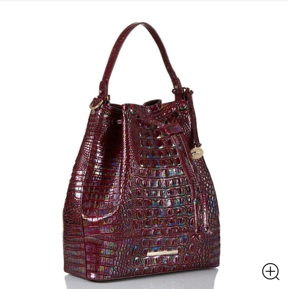 🔹️Brahmin🔹️ Marlowe Sangria Melbourne bucket Bag & card Holder 2 PIECE SET - Picture 4 of 15